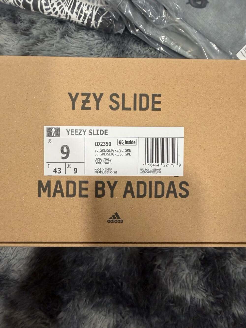 Adidas Yeezy Slide 'Slate Grey' ID2350 Size 9 - Picture 8 of 8